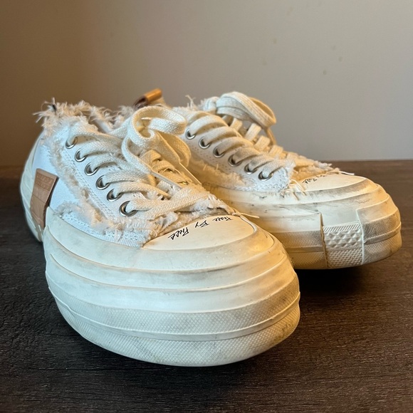 Vessel Frayed White and Cream Casual Sneakers - 6M 8W - Picture 2 of 13